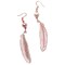 Painted Blush-Coral Pewter Feather Copper Earrings product 2
